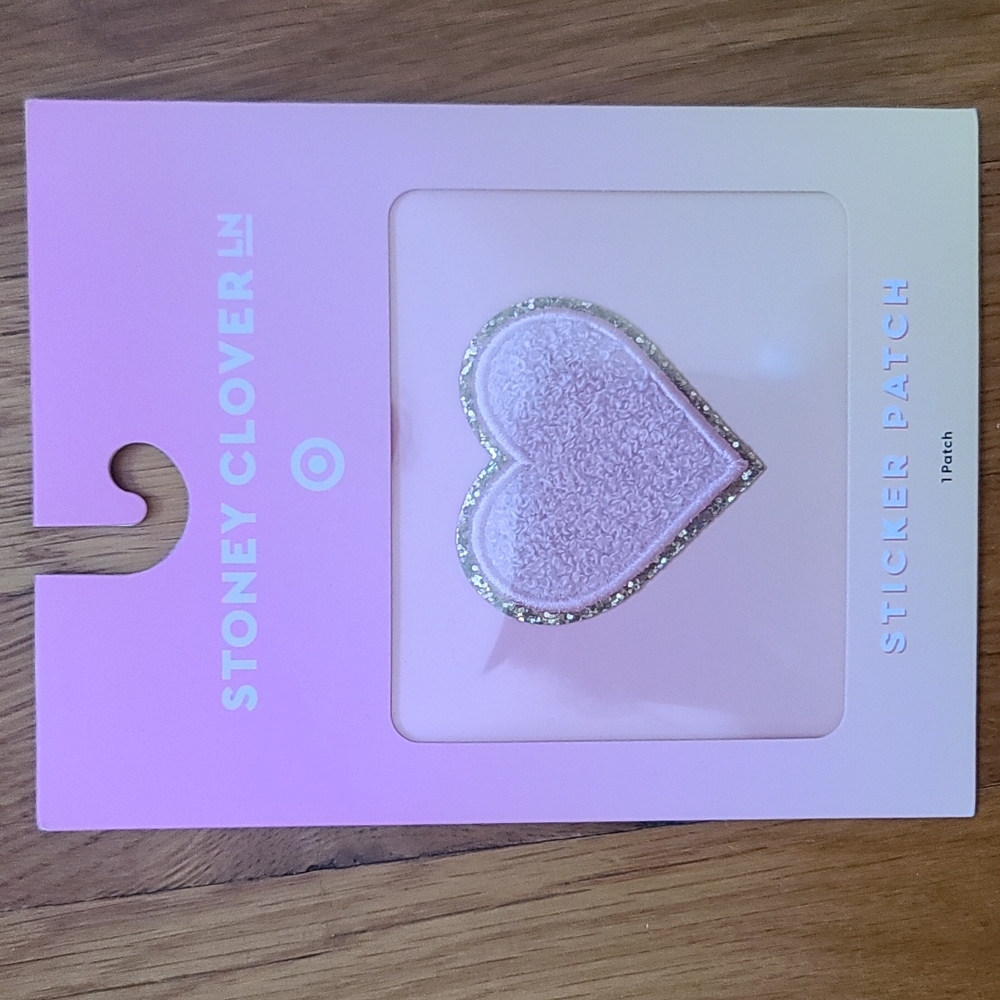 Stoney Clover Lane x Target Letter Sticker Patch Pink Terry Heart Glitter
